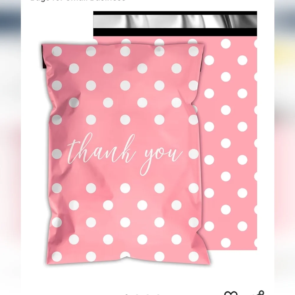 20 ct 6x9 Pink Polka Dot Thank You Poly Mailers